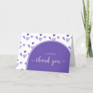 Purple Boho Arch Sweetheat Valentine Baby Shower Thank You Card
