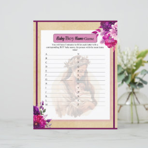 Purple Boho Baby Boy Name Game