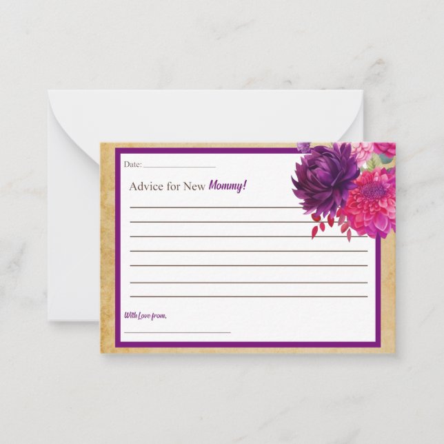 Purple Boho Baby Shower Advice for Mummy Card (Front)