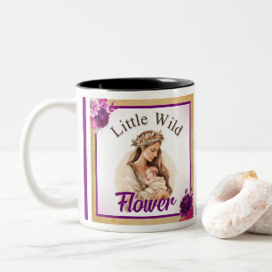 Purple Boho Baby Shower Two-Tone Coffee Mug
