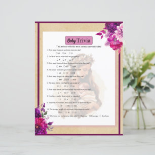 Purple Boho Baby Trivia Game