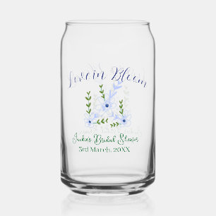Purple boho love in Bloom bridal shower name retro Can Glass