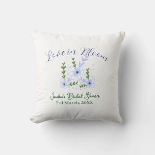 Purple boho love in Bloom bridal shower name retro Cushion