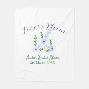 Purple boho love in Bloom bridal shower name retro Fleece Blanket