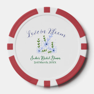 Purple boho love in Bloom bridal shower name retro Poker Chips