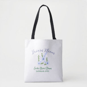 Purple boho love in Bloom bridal shower name retro Tote Bag