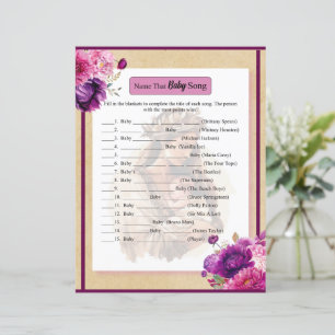 Purple Boho Name that Baby Song Game