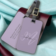 Purple Boho Script Monogram and Name