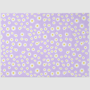 Purple Boho Spring Daisies Pattern Tissue Paper