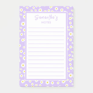 Purple Boho Spring Daisies Post-it Notes