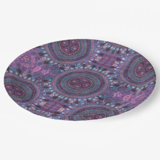 Purple Boho Style Paper Plate