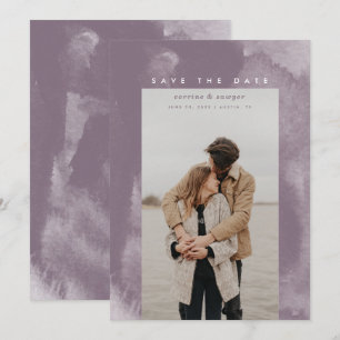 Purple Boho Watercolor Save the Date
