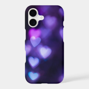 Purple Bokeh Hearts on Black