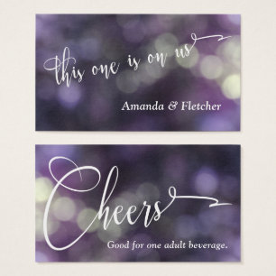 Purple Bokeh Light & Typography 32 Drink Tickets