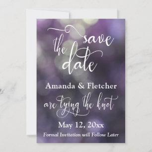 Purple Bokeh Light & Typography 32 Save the Date