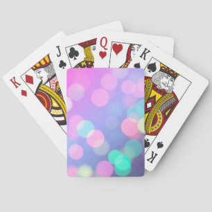 Purple Bokeh Lights Playing Cards