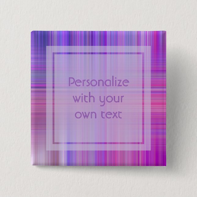 Purple Bokeh Plaid Custom Text 15 Cm Square Badge (Front)