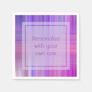 Purple Bokeh Plaid Custom Text Napkin