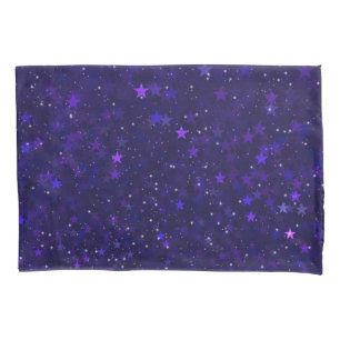 Purple Bokeh Stars Pillowcase