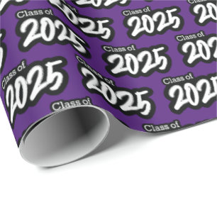 Purple Bold Brush Class of 2025 Wrapping Paper