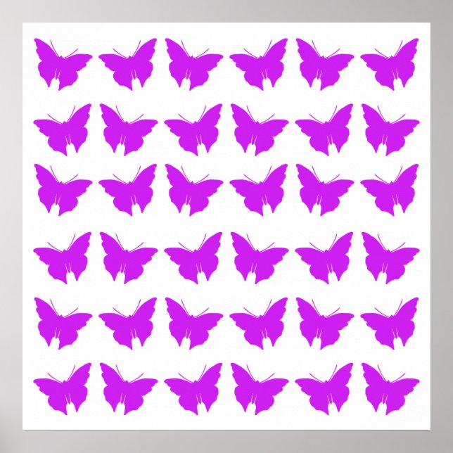 Purple Bold Butterflies Poster (Front)
