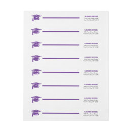 Purple Bold Cap Graduation Wrap Around Label
