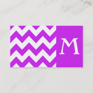 Purple Bold Chevron Monogram Business Card