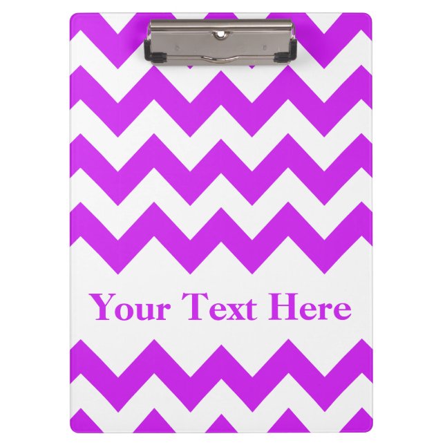 Purple Bold Chevron with customisable text Clipboard (Front)
