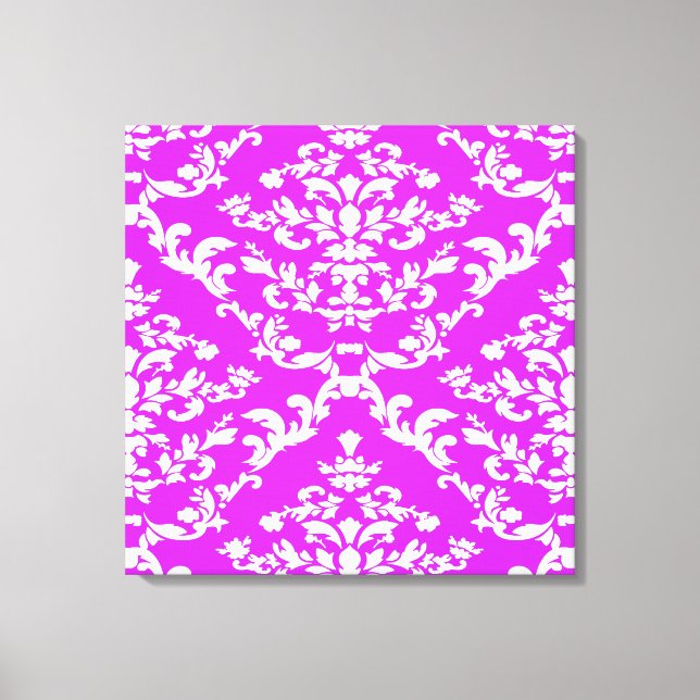 Purple Bold Damask @ Emporiomoffa Canvas Print (Front)