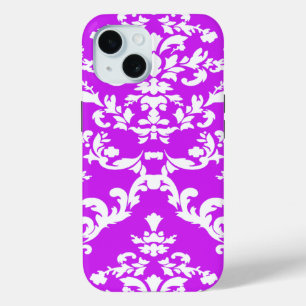 Purple Bold Damask @ Emporiomoffa iPhone 15 Case