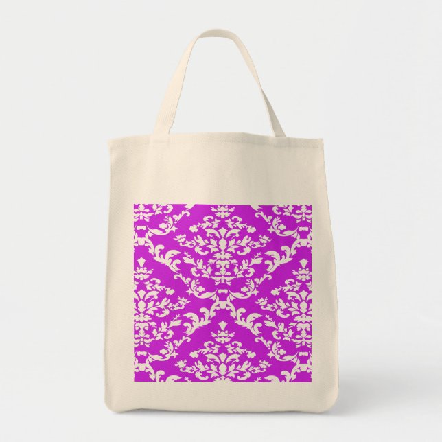 Purple Bold Damask @ Emporiomoffa Tote Bag (Front)