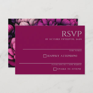 Purple Bold Floral RSVP Card