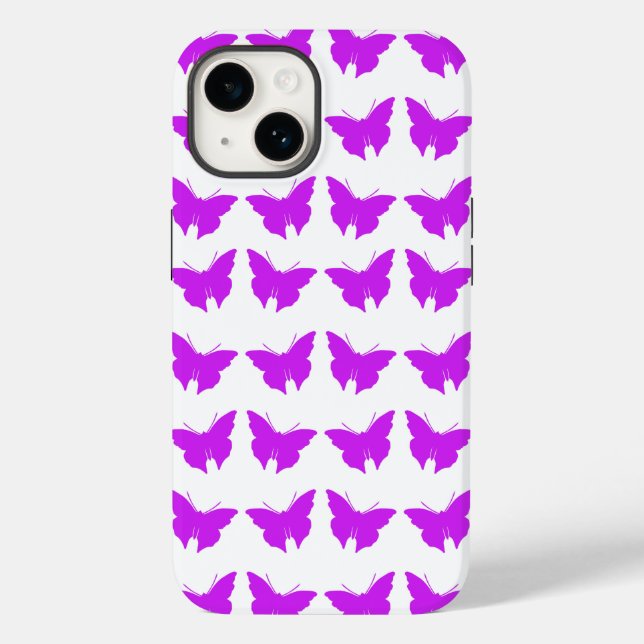 Purple Bold Mod Butterflies Case-Mate iPhone Case (Back)