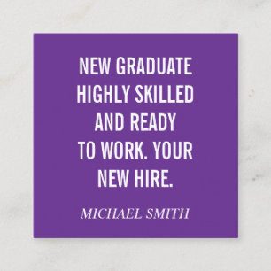 Purple Bold Quote Square Business Card