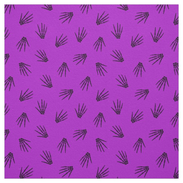 Purple Bones Happy Halloween Modern Fabric (Swatch)