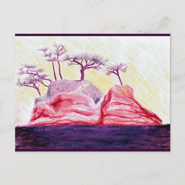 Purple Bonsai Island Postcard (Front)