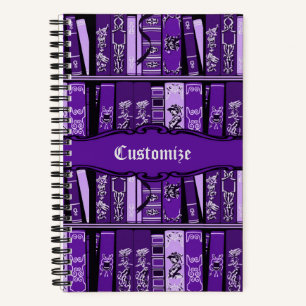 Purple Book Shelves Vintage Books Custom Notebook