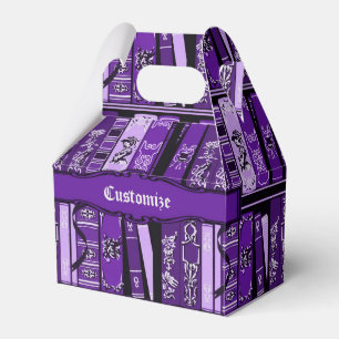 Purple Book Shelves Vintage Books Gable Favour Box