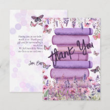 Purple Book Stack Wildflowers Butterflies Script