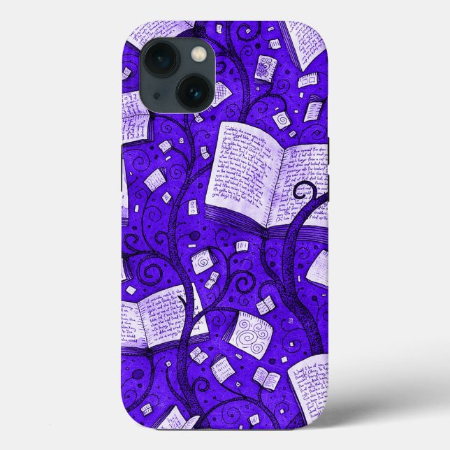 Purple Books Background Case-Mate iPhone Case (Back)