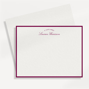Purple Border Elegant Modern Stationery Note Card