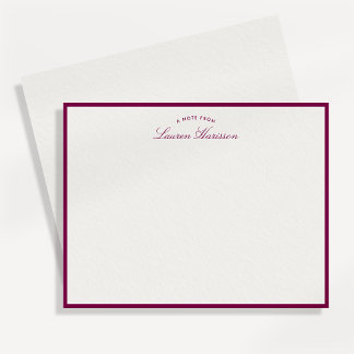 Purple Border Elegant Modern Stationery Note Card