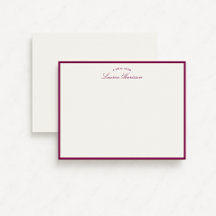Purple Border Elegant Modern Stationery Note Card