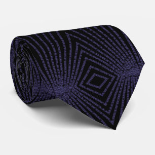 Purple Border On Black Symmetrical Repeat Pattern Tie