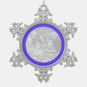 Purple Border Snowflake Pewter Christmas Ornament