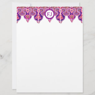 Purple Border Stationary Letterhead