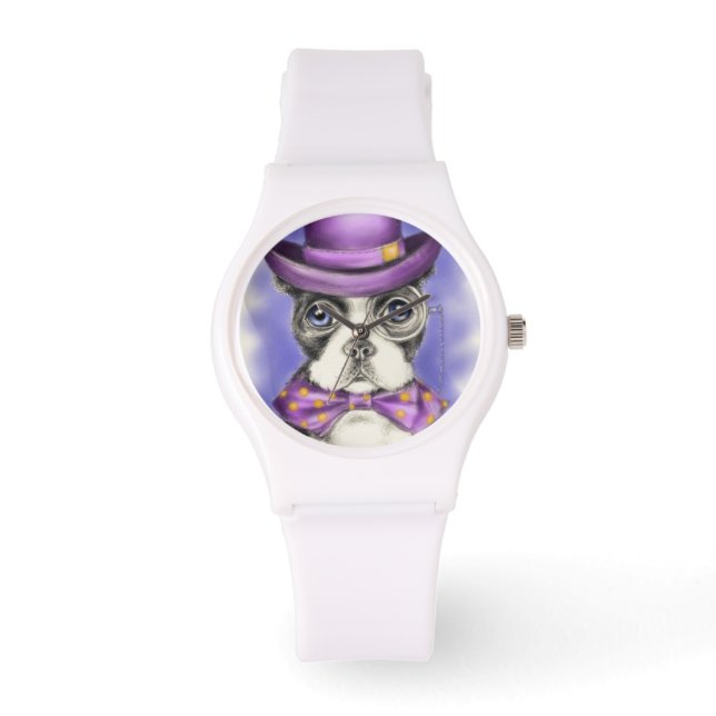 Purple Boston Terrier Detective Watch (Front)