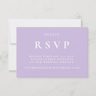 Purple Botanical Elegant Wedding RSVP Card