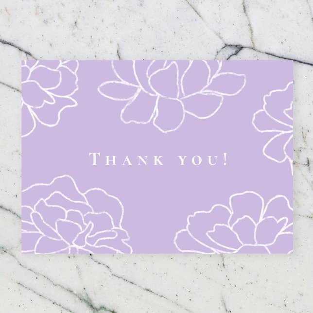Purple Botanical Modern Wedding Thank You Card (Creator Uploaded)