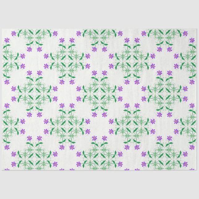 purple botanicals tissue paper (Front)